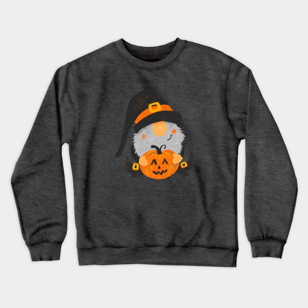 Cute Halloween Gnome Crewneck Sweatshirt by Alexandra Franzese